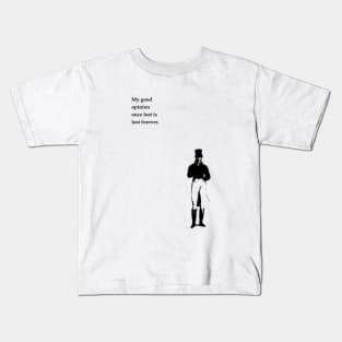 Jane Austen Pride and prejudice minimalist art and quote. Kids T-Shirt